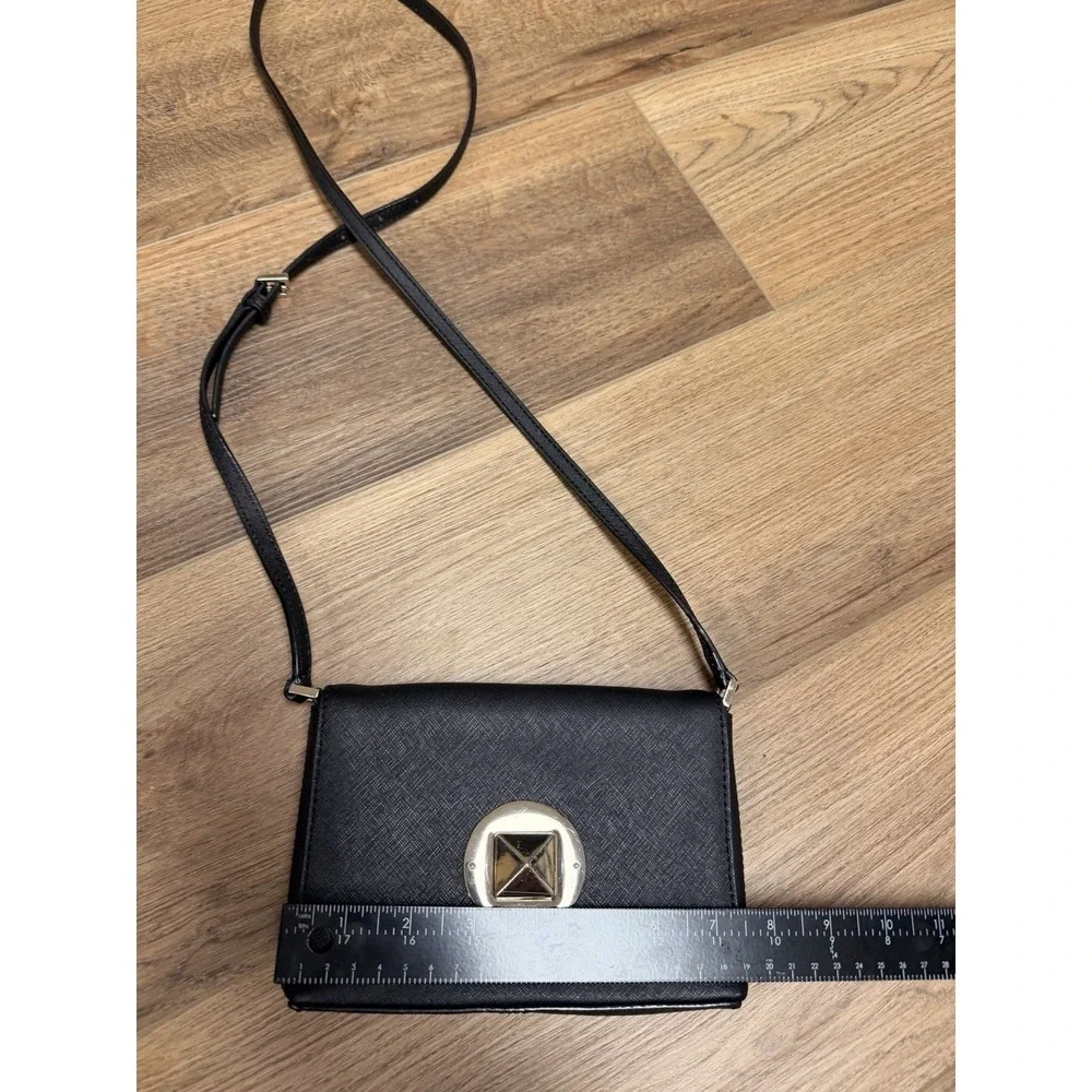 Kate Spade Newbury Lane Sally Crossbody Black Saffiano Leather Gold Lock